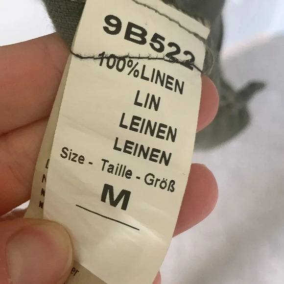 Piazza Del Tempo olive green linen dress size medium - Picture 4 of 7